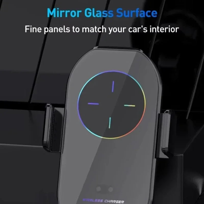 15W Car Wireless Charger Fast Wireless Charging Auto Bracket for iPhone 16 15 14 Pro Max Xs XR Samsung S24 S23 XiaoMi Huawei