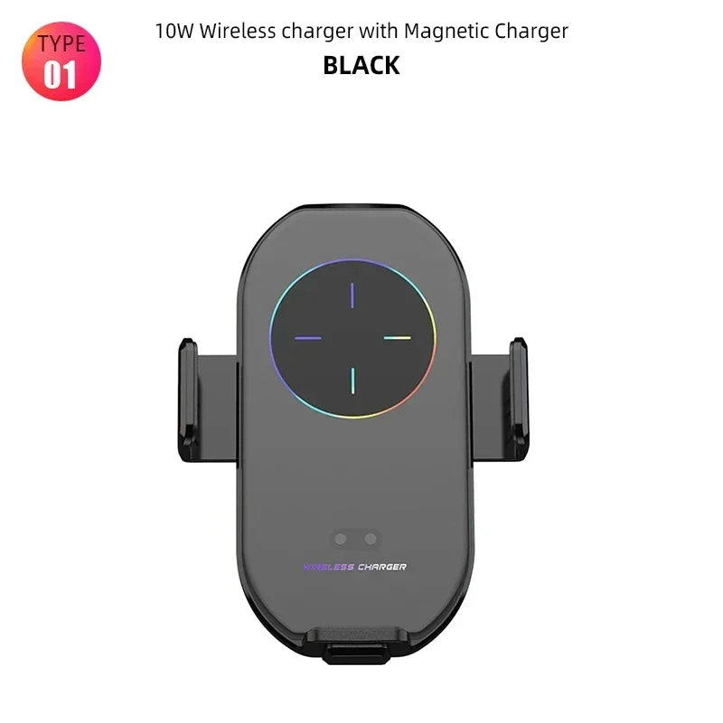 15W Car Wireless Charger Fast Wireless Charging Auto Bracket for iPhone 16 15 14 Pro Max Xs XR Samsung S24 S23 XiaoMi Huawei